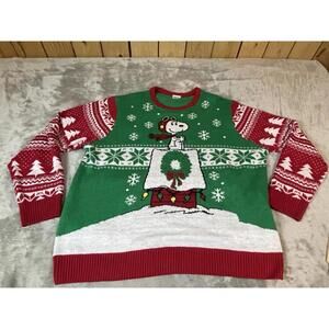 Peanuts Snoopy Adult Long Sleeve Christmas Holiday Sweater Size 3XL